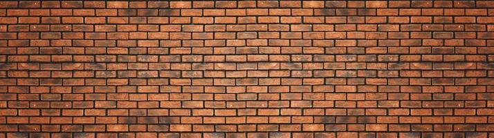 fondo panorámico de pared de ladrillo. fondo de pared de ladrillo antiguo foto