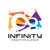 Infinite limitless symbol icon or logo design template. Corporate branding identity colorful gradient vector