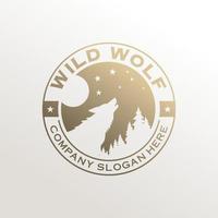 Vintage Wild Wolf Logo Vector Illustration