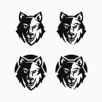 Simple Wolf Head line Art Vector Illustration