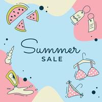 Summer Sale Flat Beach Elements vector