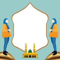 Hijab Muslim Girl template design vector