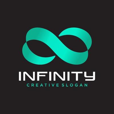 Infinite limitless symbol icon or logo design template. Corporate branding identity colorful gradient