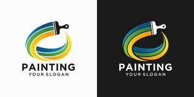 House painting logo design vector template