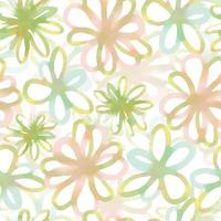 seamless summer pattern background with doodle paster flowers , greeting card or fabric vector