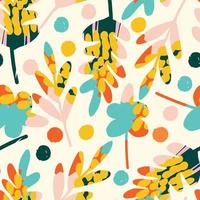 seamless summer hand drawn colorful leaves pattern background , greeting card or fabric vector