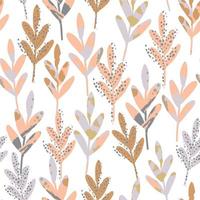 seamless cute abstract leaves pattern on white background , greeting card or fabric vector