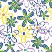 seamless mixed olour flowers pattern background , greeting card or fabric vector