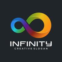 Infinite limitless symbol icon or logo design template. Corporate branding identity colorful gradient vector