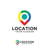 Abstract Colorful Pin Location Symbol Logo Icon Vector Template