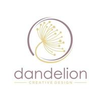 Dandelion Flower Logo Icon Design Template vector