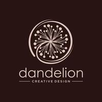 Dandelion Flower Logo Icon Design Template vector