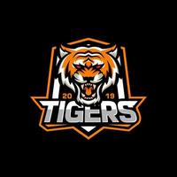 illustration of tiger head for sports and gaming logo