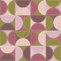 Seamless patchwork pattern with semicircles. Half circle background for tablecloth, oilcloth, bedclothes or other textile design. vector