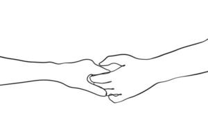 minimal line art hand couple illustration vector