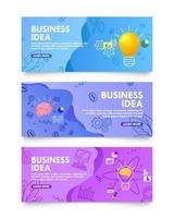 Set of Business Idea Banner vector