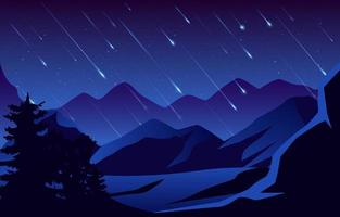 Meteor Shower Background Concept vector