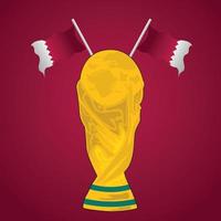 Qatar World Cup Trophy Vector Illustration