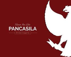 plantilla simple del día de pancasila con garuda vector