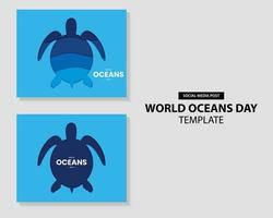 World Oceans Day Bundle Template vector