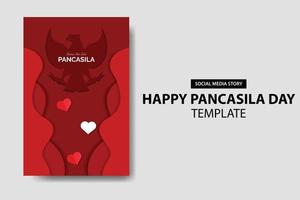 Happy Pancasila Day Story Template vector