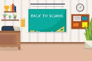 school classroom background with some furniture vector