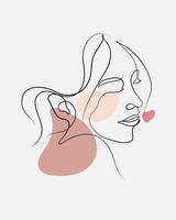 woman face line art flourish vector illustration