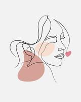 woman face line art flourish vector illustration