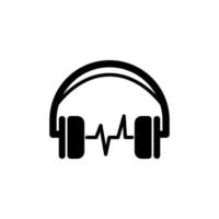 Headset icon vector music design templates