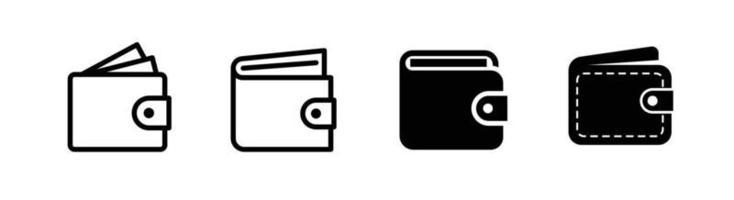 conjunto de iconos de billetera, elemento de diseño relacionado con el ahorro de dinero vector