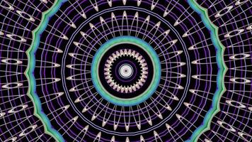 Abstract multi-colored kaleidoscope with patterns on a black background video