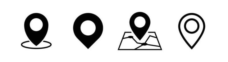 icono de localizador de pines o conjunto de iconos de ubicación de mapa vector