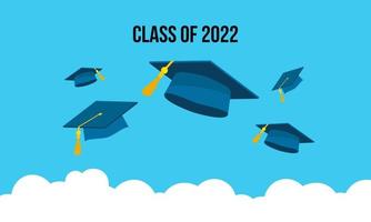 Graduation hats background with mortar boards vector