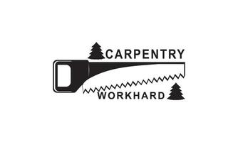 Carpentry workshop and woodwork logo vector