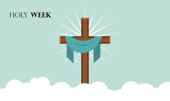 Flat design holy week concept logo vector