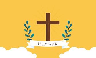 Flat design holy week concept logo vector