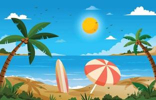 Scene of Beautiful Beach vector