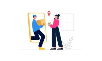 Delivery service, delivery fast shipping concept illustration vector