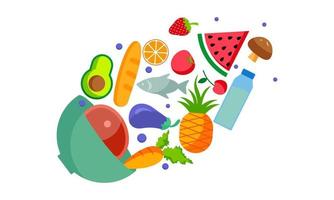 día mundial de la alimentación ilustración de alimentación saludable vector de seguridad alimentaria verde
