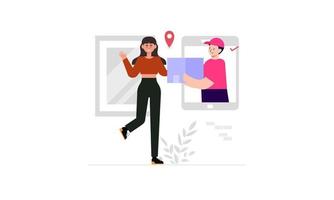 Delivery service, delivery fast shipping concept illustration vector