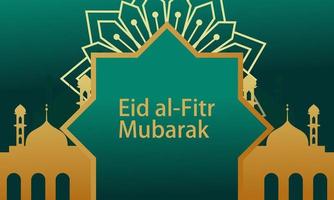 Realistic eid al-fitr ramadan illustration graphic design template vector