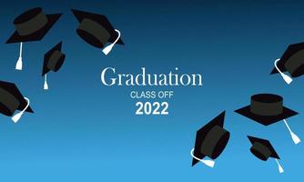 Graduation hats background with mortar boards vector