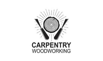 Carpentry workshop and woodwork logo vector