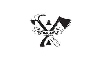 Carpentry workshop and woodwork logo vector