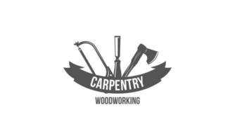 taller de carpintería y carpintería vector logo