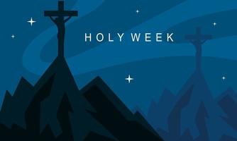 Flat design holy week concept logo vector