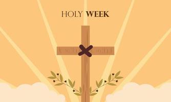 Flat design holy week concept logo vector
