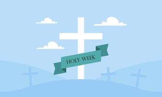 Flat design holy week concept logo vector