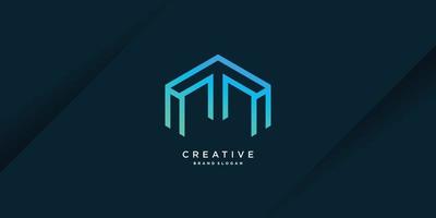 Letter logo M with modern abstract style vector part 1