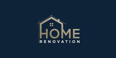 vector de logotipo de casa con concepto creativo para vector premium de empresa de construcción de renovación